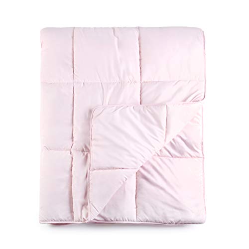  Box Quilted Comforter, Twin Size, Pink