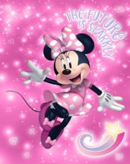  The Northwest Store Disney Minnie Mouse Sparkle Soft Throw Silk Blanket 40''x50'', Blue, 111