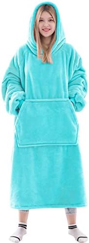  Waitu Wearable Blanket For Kids, Cozy Wearable Blanket Hoodie For Teens Girls And Boys, Warm Blanket Sweatshirt Gift For Teenage, Hoodie Blanket With Sleeves And Giant Pocket - Gray