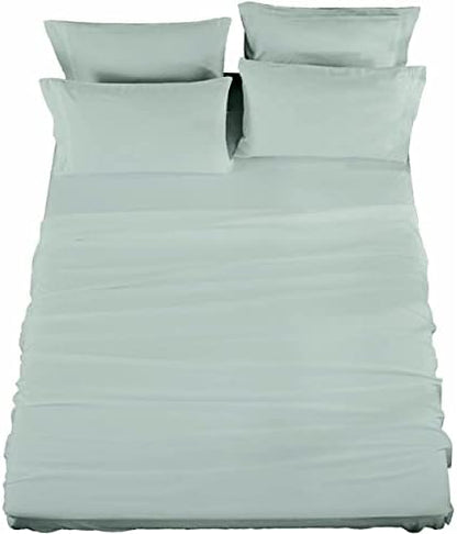  Hotel Essentials 4 Piece Sheet Set, Microfiber, Light Blue, Full Sheet Set
