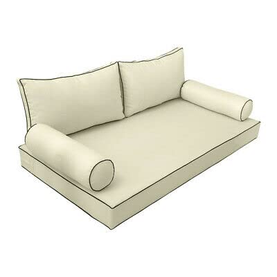 GENERIC 1 Pcs Contrast Pipe Daybed Matress Cushion Complete Set Full Size AD005