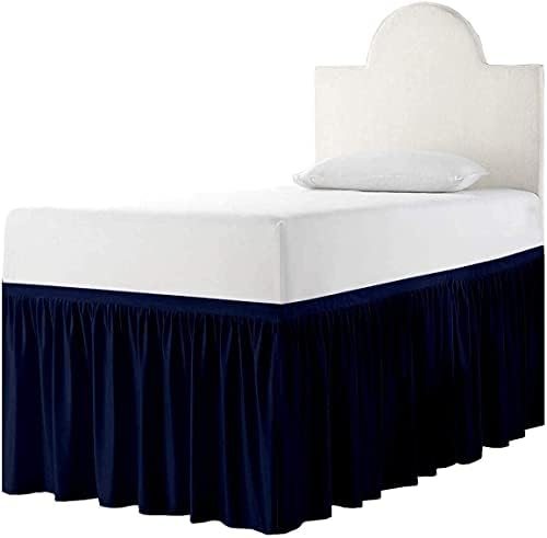  - Bed Skirt For Dorm Room, Ruffled Dorm Sized Bed Skirt Three Fabric Sides College Dorm Bed Skirt - White - Twin XL - 32 Inch Drop, White Solid, Twin-XL-32In Drop
