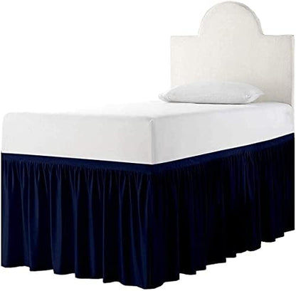  - Bed Skirt For Dorm Room, Ruffled Dorm Sized Bed Skirt Three Fabric Sides College Dorm Bed Skirt - White - Twin XL - 32 Inch Drop, White Solid, Twin-XL-32In Drop