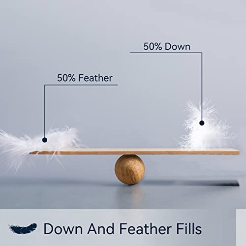  White Goose Down Feathers Comforter All Season Duvet Insert King Size Down Quilt, 100% Cotton With 8 Corner Tabs,700+ Fill Power