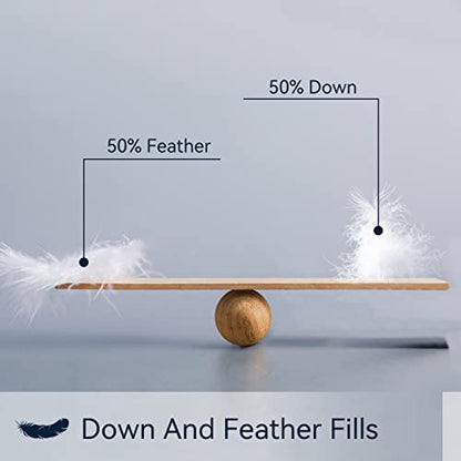  White Goose Down Feathers Comforter All Season Duvet Insert King Size Down Quilt, 100% Cotton With 8 Corner Tabs,700+ Fill Power