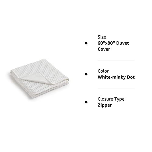  RelaxBlanket 60''x80'' Duvet Cover For Weighted Blanket | Premium Super Soft Minky Dot | White