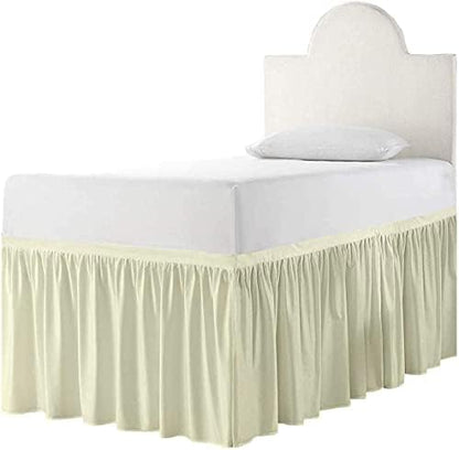  - Bed Skirt For Dorm Room, Ruffled Dorm Sized Bed Skirt Three Fabric Sides College Dorm Bed Skirt - White - Twin XL - 32 Inch Drop, White Solid, Twin-XL-32In Drop