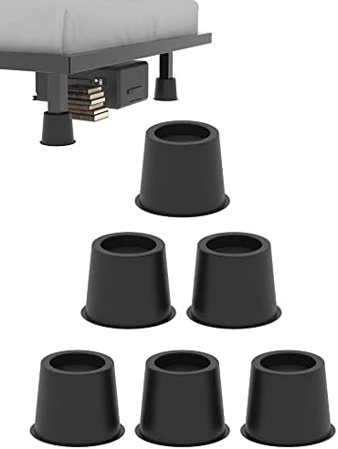  GooFurnit 4 Inches Bed Riser, Heavy Duty Bed Elevator 3000 LBS For Lifting Bed Sofa Furniture At Home Dorm College, 9 Pieces, Black