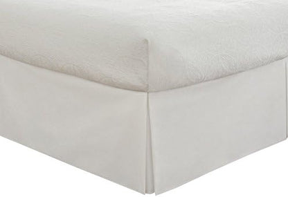  Sheetsnthings Wrinkle Free Bed Skirt 650TC (Queen, Solid Ivory) Cotton Blend 650 Thread Count