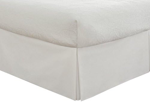  Sheetsnthings Wrinkle Free Bed Skirt 650TC (Queen, Solid Ivory) Cotton Blend 650 Thread Count