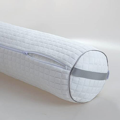  Kingnex Bolster Roll Pillow For Sleeping On Back Or Side Under Knee To Relief Lower Back Pain Between Legs For Side Sleepers Cylinder Pillow With Removable Cooling Cover 24x8