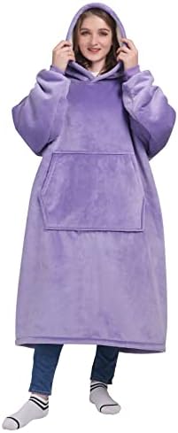  Waitu Wearable Blanket For Kids, Cozy Wearable Blanket Hoodie For Teens Girls And Boys, Warm Blanket Sweatshirt Gift For Teenage, Hoodie Blanket With Sleeves And Giant Pocket - Gray