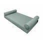  MH GLOBAL |SLIPCOVER ONLY|S5 Outdoor Daybed Mattress Bolster Pillow Cushion Covers Contrast Pipe Trim Queen AD002