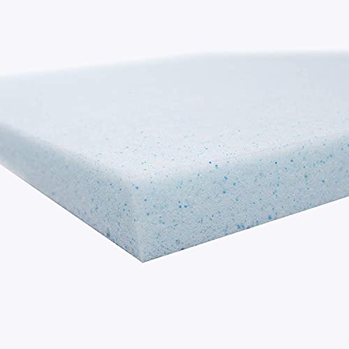  Lounj 2 Inch RV Gel Memory Foam Mattress Topper, 3/4 Full Short (48x75), Blue