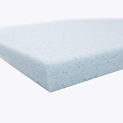  Lounj 2 Inch RV Gel Memory Foam Mattress Topper, 3/4 Full Short (48x75), Blue