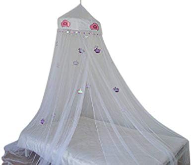  OctoRose Princess Crown Bed Canopy Mosquito Net For Crib, Twin, Full, Queen Or King Size (White)
