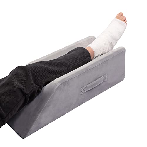  TANYOO Velvet Leg Pillows For Leg Knee Ankle Surgery Recovery, Leg Elevation Pillow For Broken Foot, Good For Leg Pain, Hip And Knee Pain Relief Medium Size For Children And Short Persons
