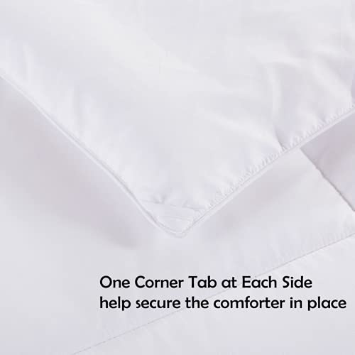  Queen 2100 Series Cooling Comforter Down Alternative Quilted Duvet Insert With Corner Tabs All-Season - Luxury Soft Hotel Comforter - Breathable - Reversible - Machine Washable - White