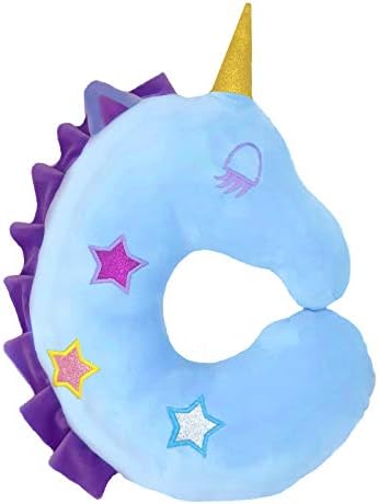  Kids Travel Pillow, Neck Pillow For Kids, Unicorn Traveling Soft 360° Head & Neck Sleeping Supporting Children Animal U Shaped Cushion,Car Seat & Airplane Travel Accessories,Christmas Gift