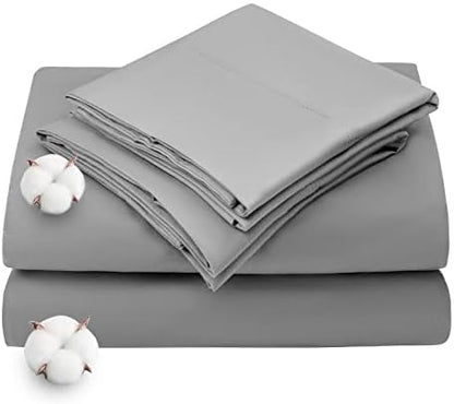  LBRO2M Bed Sheet Set Queen Size 16 Inches Deep Pocket 1800 Thread Count 100% Microfiber Sheet,Bedding Super Soft Comfortable, Cool Warm,4 Piece（Dark Grey）