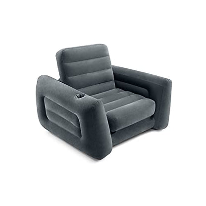 Intex Pull-Out Chair Inflatable Bed, 46" X 88" X 26", Twin, Grey