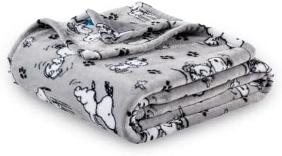  VelvetLoft® Peanuts® Snoopy Cute Character Plush Throw Blanket,Peanuts Poses And Paws,Throw 55 X 70 Inches (Official Peanuts® Product)