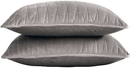  Premium Heavy Velvet Quilt Set With Cotton Backing, King, Charcoal