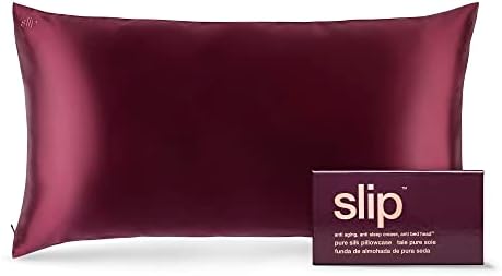 Slip Lip Silk King Pillowcase, Charcoal (20" X 36") - 100% Pure 22 Momme Mulberry Silk Pillowcase - Anti-Aging, Anti-BedHead, Anti-Sleep Crease