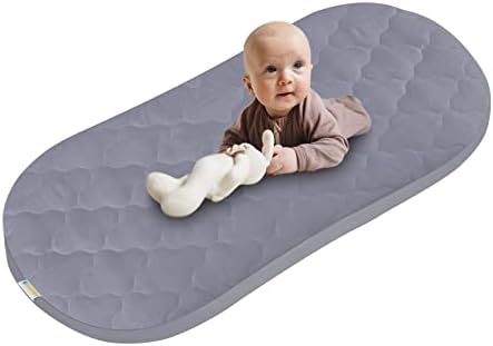 Ssinet Mattress Pad Cover For Halo Bassinest/Ingenuity Bassinet/4moms Bassinet Mattress, Waterproof Bamboo Terry Bassinet Mattress Protector With Elastic Bed Skirt, 30"×18" White