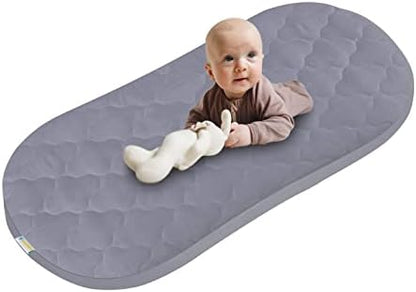  Ssinet Mattress Pad Cover For Halo Bassinest/Ingenuity Bassinet/4moms Bassinet Mattress, Waterproof Bamboo Terry Bassinet Mattress Protector With Elastic Bed Skirt, 30"×18" White