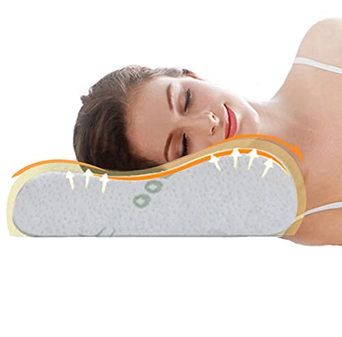  Ecosafeter Contour Memory Foam Pillow- Cervical Orthopedic Deep Sleep Neck Pillow, Prime Soft Supportive Washable Hypoallergenic Pillow Not Standard Size Pillow