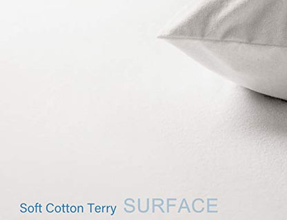  King Size Mattress Protector,100% Waterproof Mattress Cover, Soft Cotton Terry Surface, Fitted18 Deep Pocket, Breathable& Noiseless