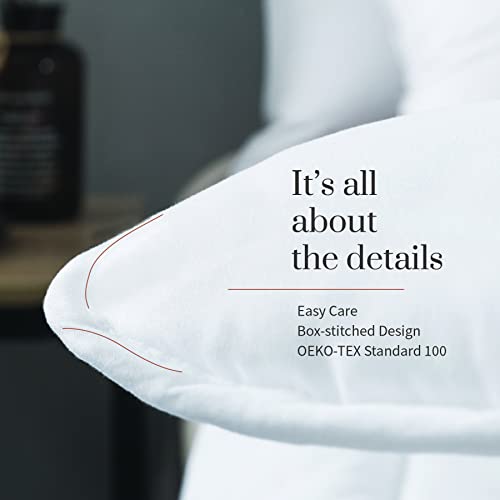  Everspread All-Season Down Alternative Comforter Duvet Insert, Soft Microfiber Blanket, Quilted Design, Machine Washable - White, Queen Size
