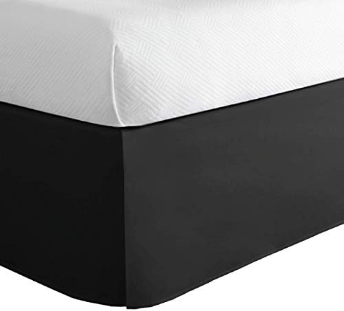 Lux Ux Hotel Microfiber Tailored Style Bed Skirt With Classic 14 Inch Drop Length, Queen, White