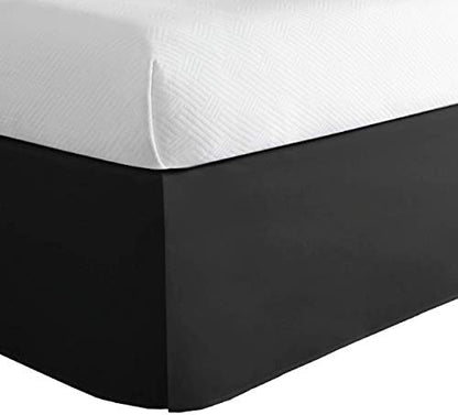 Lux Ux Hotel Microfiber Tailored Style Bed Skirt With Classic 14 Inch Drop Length, Queen, White