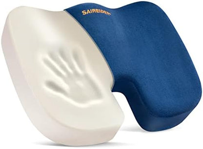 SAIREIDER Comfortable Lumbar Support Pillow For Office Chair, Memory Foam Back Support Pillows For Car、Gaming Chair、 Home Chair, Back Pain Relief Improve Posture, Double Adjustable Straps(Black)