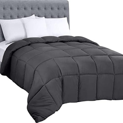  Down Alternative Comforter (Twin, White) - All Season Comforter - Plush Siliconized Fiberfill Duvet Insert - Box Stitched