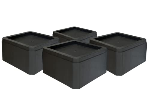  DuraCasa 3 Inch Bed Risers - Heavy-Duty Couch/Furniture Risers, Stackable, Fits Up To 5.5 Inch Bed Leg, Creates An Additional 3 Inches Of Height Or Storage! Table Or Sofa Riser (4, 3 Inch Black)