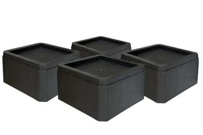  DuraCasa 3 Inch Bed Risers - Heavy-Duty Couch/Furniture Risers, Stackable, Fits Up To 5.5 Inch Bed Leg, Creates An Additional 3 Inches Of Height Or Storage! Table Or Sofa Riser (4, 3 Inch Black)
