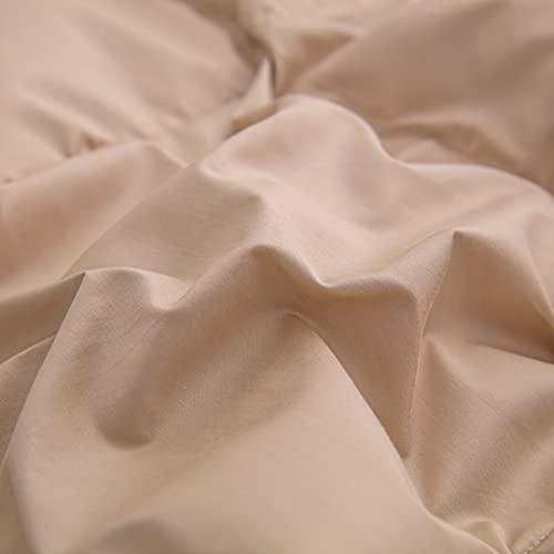 Confibona Lightweight 90% White Down Comforter/Blanket,Cooling Duvet Insert For Summer/Warm Weather,Soft Noiseless Shell,Machine Washable, Twin/Twin XL Size,Light Brown