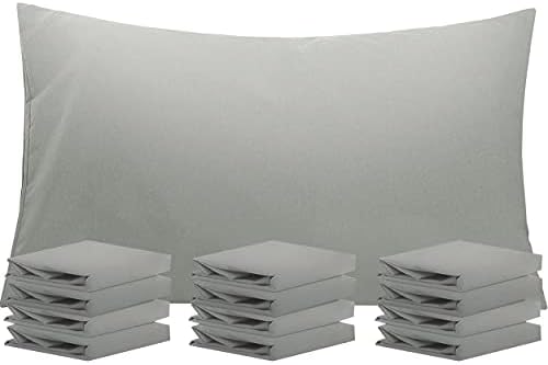  NTBAY 12 Pack 100% Brushed Microfiber Queen Pillowcases, Super Soft And Cozy, Wrinkle, Fade, Stain Resistant With Envelope Closure Pillow Cases, 20x30 Inches, Dark Grey