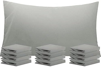  NTBAY 12 Pack 100% Brushed Microfiber Queen Pillowcases, Super Soft And Cozy, Wrinkle, Fade, Stain Resistant With Envelope Closure Pillow Cases, 20x30 Inches, Dark Grey