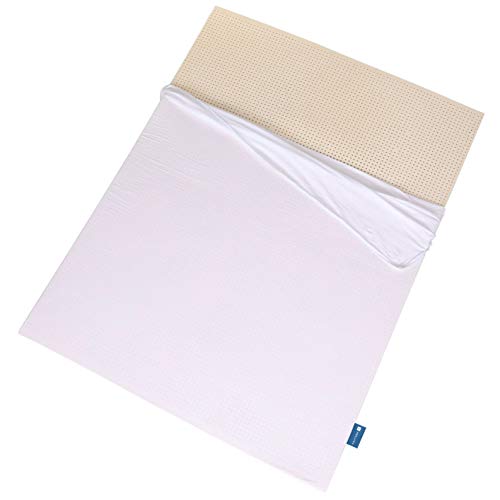  100% Natural Latex Mattress Topper - Medium Firmness - 2 Inch - Twin XL Size - Cotton Cover Included.
