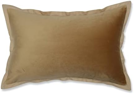  Pillow Perfect Indoor Velvet Collection Lumbar Pillow, 12" X 20", Black
