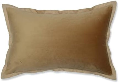  Pillow Perfect Indoor Velvet Collection Lumbar Pillow, 12" X 20", Black