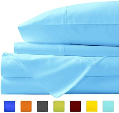  New York Mercado Super Soft, Elegant And Premium Quality, 100% Egyptian Cotton, Made In USA Italian Finish High TC, Long Stapled 4-pc Bedding Sheet Set With 21” Deep Pocket (Full, Elephant Grey)