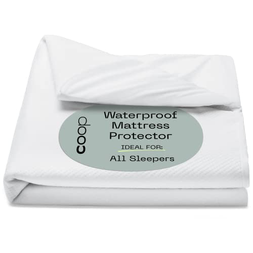  Premium Queen Mattress Protector Ultra Soft Breathable Bed Cover - Waterproof Mattress Cover - Noiseless & Absorbent Topper - Oeko-TEX Certified - White (60 X 80)