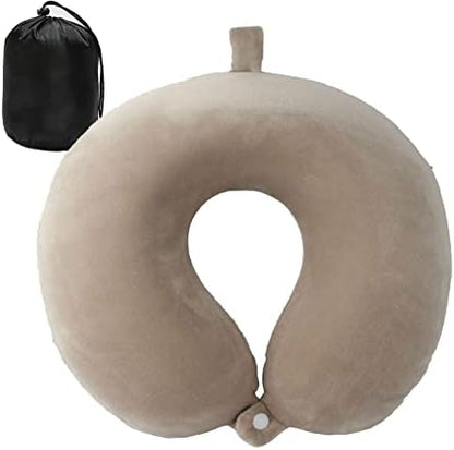  DUANY STORE Neck Pillow For Traveling, Upgraded Travel Neck Pillow For Airplane 100% Pure Memory Foam Travel Pillow For Flight Headrest Sleep, Portable Plane Accessories (Pink)