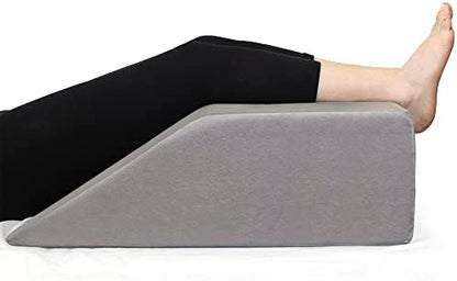  Healthex Leg Elevation Pillow With Memory Foam Top - Elevated Leg Rest Pillow For Circulation, Swelling, Kneef - Wedge Pillow For Legs, Sleeping, Reading, Relaxing - Removable Washable Cover (8 Inch)
