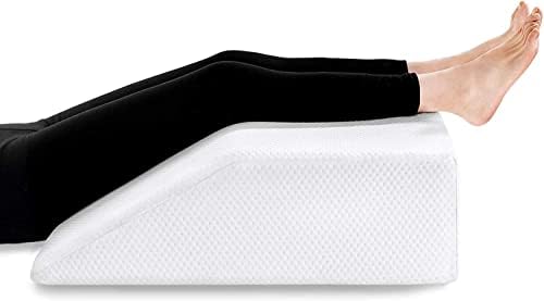  Joybest Leg Elevation Pillow With Removable Cover 8 Inch Memory Foam Leg Rest Pillow For Sleeping, Blood Circulation Wedge Pillows Relieve Leg, Knee, Hip And Lower Back Pain (Grey)